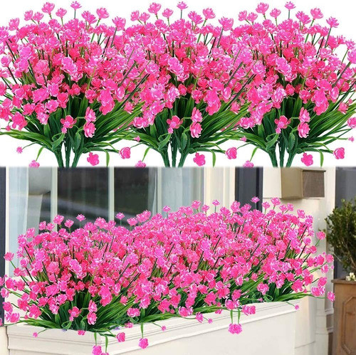 8 Paquetes De Flores De Lavanda Artificiales - Rosa 0