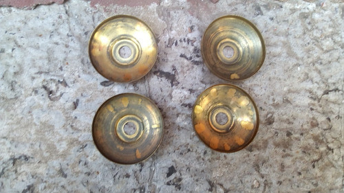 T-antiguo Platito Laton Bronce Para Lampara 5,6 Diam X 1,3 1