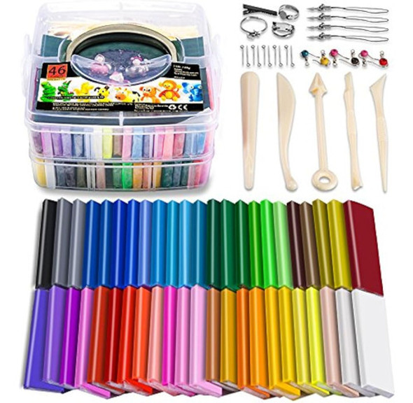 Arcilla De Polímero 46 Bloques De Arcilla De Modo De Colores 0