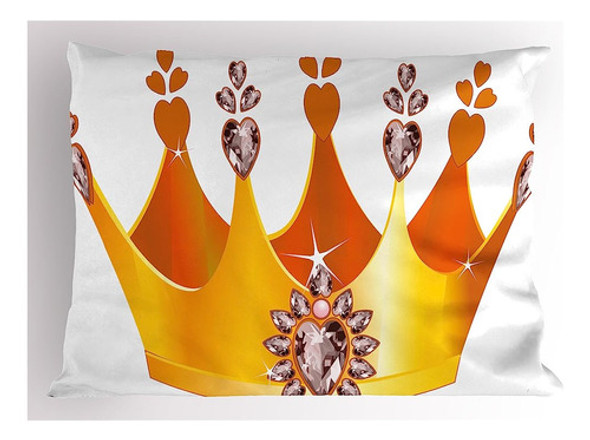 Ambesonne Queen Pillow Sham, Tiara Cartoon Style Cartoon Acc 0 Ambesonne Queen Pillow Sham, Tiara Cartoon Style Cartoon Acc 0