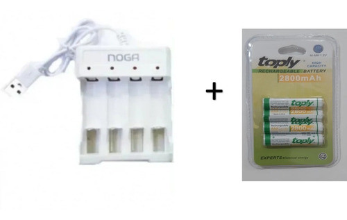 Cargador Usb Pilas Recargables 4 Puertos + 4 Pila Aaa Recarg 1