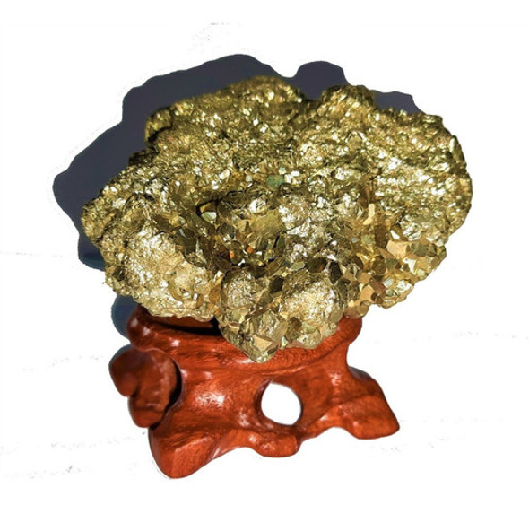 Linda Pirita - Pedra Bruta Natural Brilhante 390gr + Suporte 0