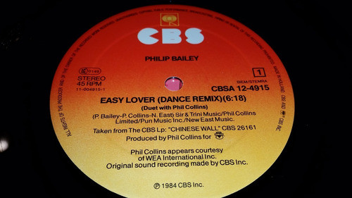 Philip Bailey Phil Collins Easy Lover (extended Dance Remix) 1