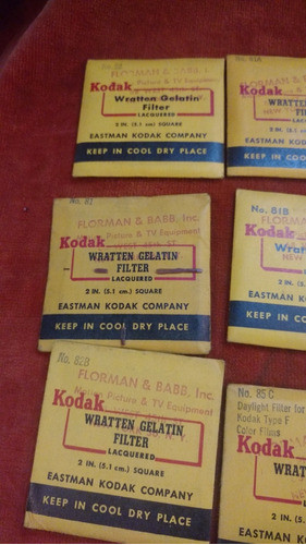 Kodak Filtro Wratten Gelatin Filter Número 82 81 85 A B C 1