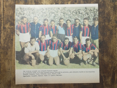 Recorte San Lorenzo Equipo 1937 Scavone Tarrio Colombo Otros 0