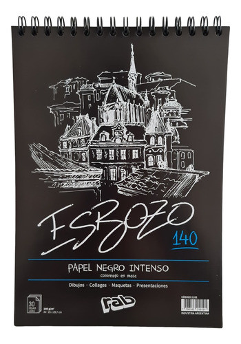 Block Dibujo Esbozo A4 Papel Negro 140 Grs 0