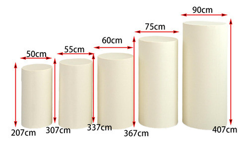 5 Pçs Cilindro Pedestal Cobre O Plinto Do Bege Branco 1