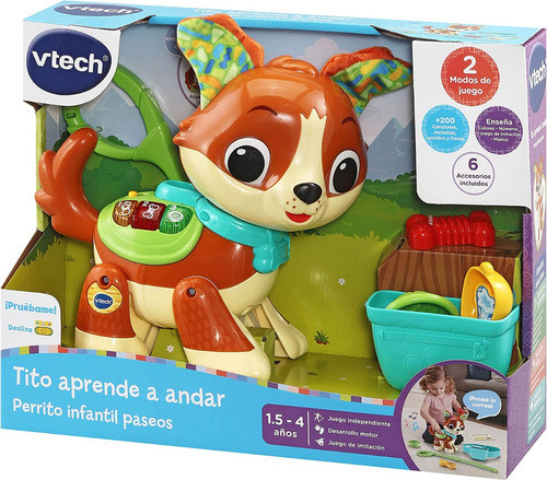 Perrito Interactivo Infantil Tito Aprende Andar Paseos Vtech 0