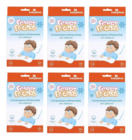 Kit 6 Fever Friends Adesivos Refrescantes Alivio Febre Bebê 0
