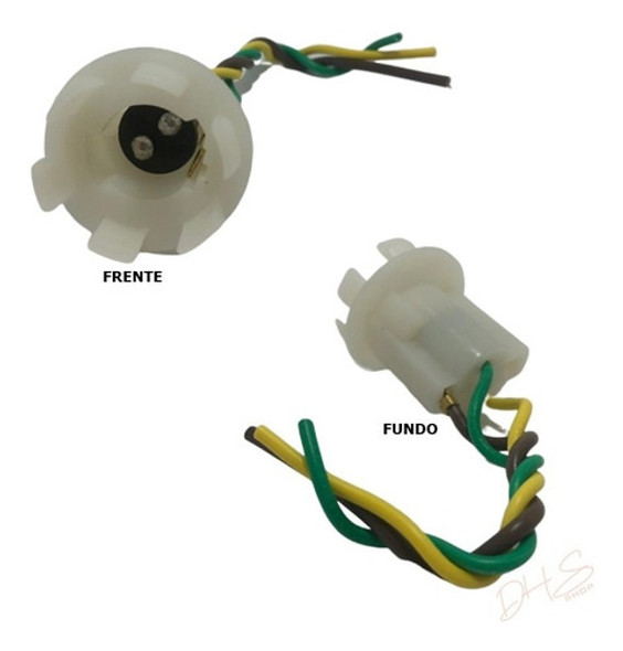 10 Soquete Chicote Lampada Carro 2 Polos - Universal 0