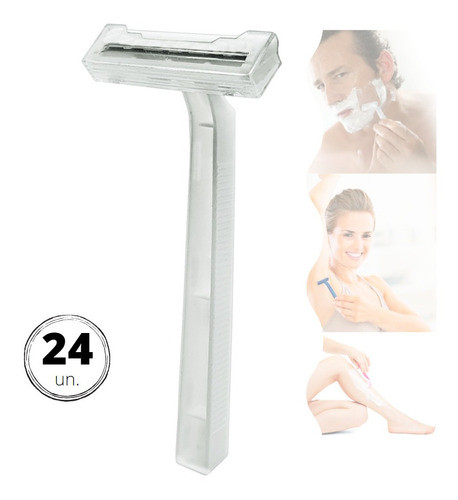 Kit 24 Aparelhos De Barbear Barbeador Depilação 2 Lâminas 1