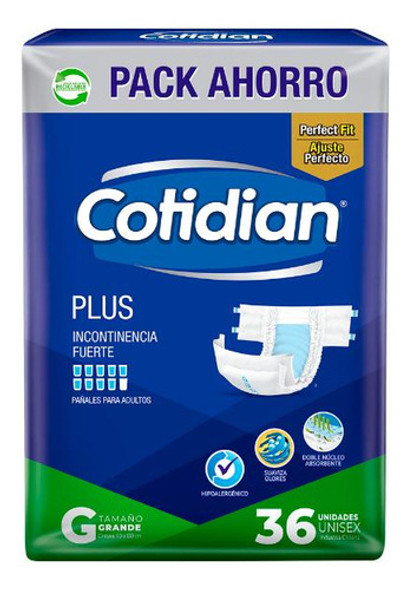 Pañales Cotidian Plus Talle G X36 Unidades 0 Pañales Cotidian Plus Talle G X36 Unidades 0