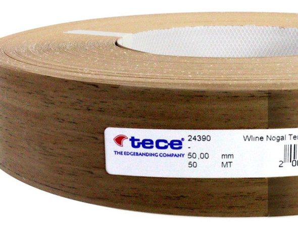 Tapacanto Melamina Nogal Terracota 50mm X 10m C/cola Premier 1