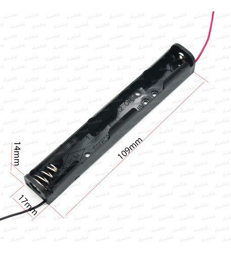 8 Portapilas 2 Aa Largo Doble Ax2 Con Cable 15cm 59x33x15mm 1