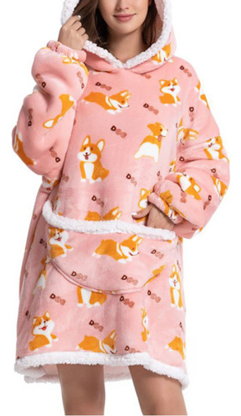 Cobertor De Flanela Com Capuz Feminino, Macio E Quente Para 0