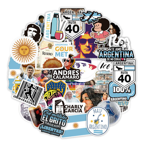 Kit Imprimible Pegatinas Stiker Argentina 0