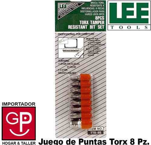 Juego De Puntas Torx Para Taladro 8pz Lee Tools G P 1