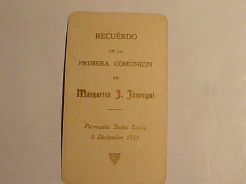 Estampita Margarita J. Jauregui Santa Lucia 1931 Religiosa 1