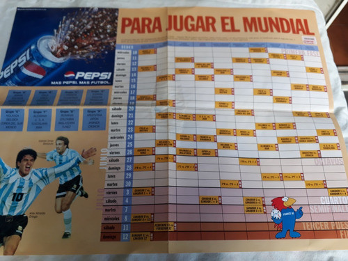 Poster Fixture Calendario Mundial Francia 1998 0