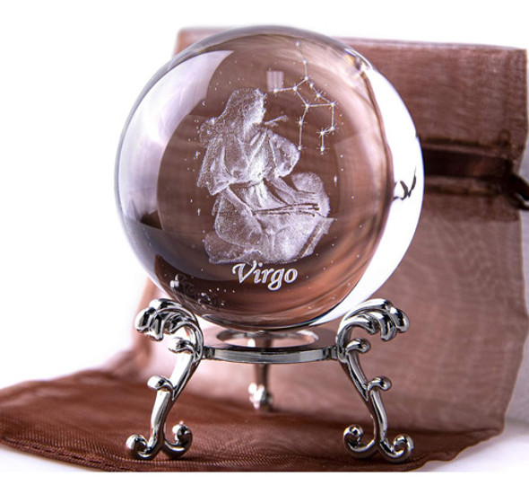 Esfera De Cristal Laser 3d De 60mm, Pisapapeles, Virgo 1 Esfera De Cristal Laser 3d De 60mm, Pisapapeles, Virgo 1