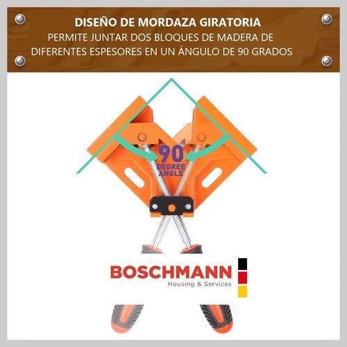 Prensa Esquinera Escuadra 90 Grados Metal Madera Germany Pro 1