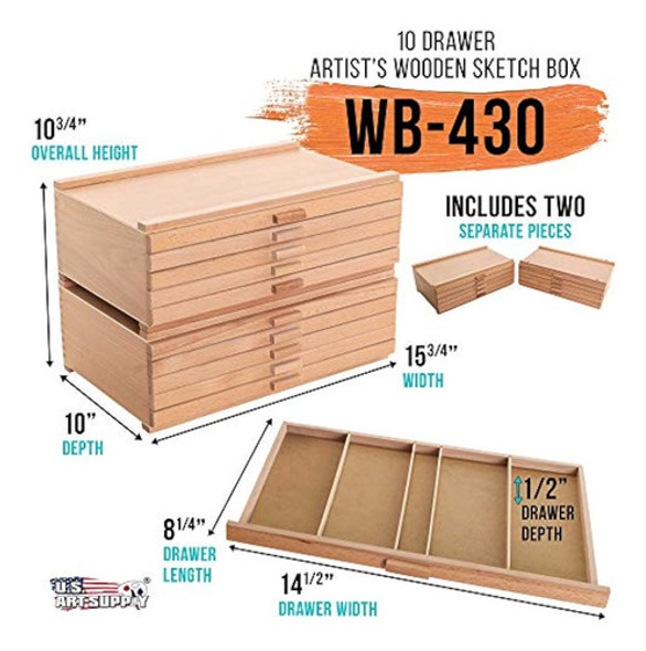 U.s. Art Supply Caja De Almacenamiento De Suministros De Art 1 U.s. Art Supply Caja De Almacenamiento De Suministros De Art 1