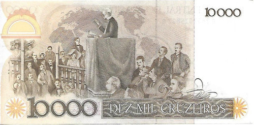 Brasil 10 Cruzados Resello 10 Mil Cruzeiros 1986 Ex+ Palermo 1