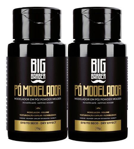 Pomada Em Pó Modelador Big Barber 15g Matte Dá Volume 2 Unid 0