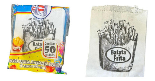 Kit 1500un Saco Saquinho Para Batata Frita Guloseimas 8x10cm 0