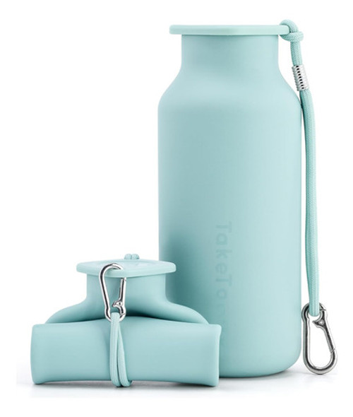Botella Agua Plegable 500ml Silicona Viajes Playa Otro.verde 0