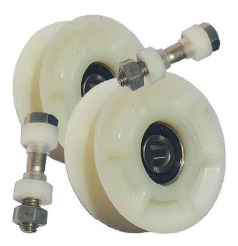 Rueda Porton Corredizo X2u 80 Mm Nylon Canal U Para Angulo 1