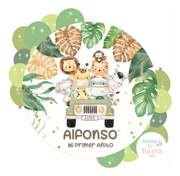 Banner Selva Safari Acuarela Personalizado Imprimible 0 Banner Selva Safari Acuarela Personalizado Imprimible 0
