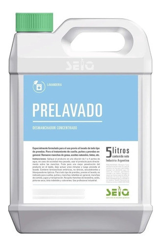Prelavado Seiq - Quitamanchas Concentrado Para Ropa 5 Lts. 0