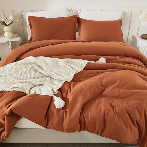 Edredón De Algodón Litanika King Size, Edredón Naranja Quema 0