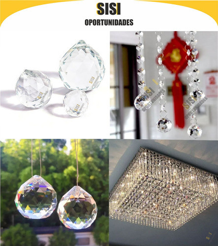 Cairel Esfera Bola Facetada Para Arañas 20 Mm De Cristal 5u 1