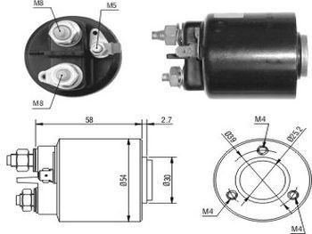 Solenoide Tipo Valeo. Peugeot 205/etc. 3 Tornillos 12v 0