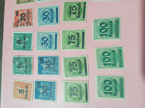 Alemania Reich 24 Estampillas 1923 Inflación Yvert 252al267 1