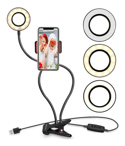 Anillo Luz Selfie Con Tripode Soporte Celular Streaming 0
