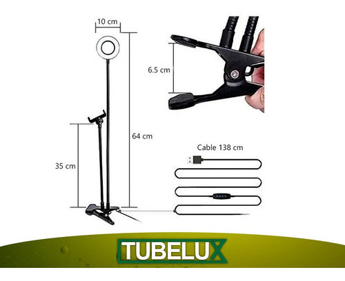 Anillo Luz Selfie Con Tripode Soporte Celular Streaming 1