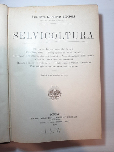 Antiguo Libro Forestación Árboles Italiano 1915 Ro 1143 1