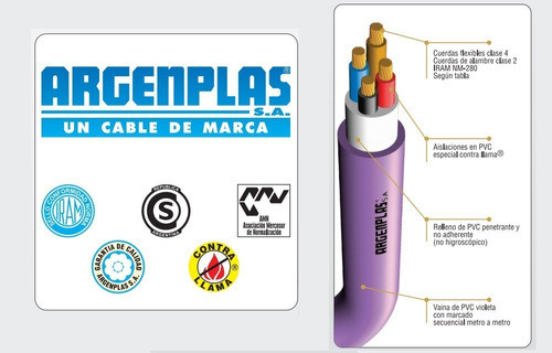 Cable Subterraneo 5x 4mm Bajo Tierra Normalizado X10 Metros 1