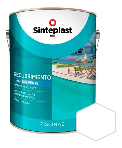 Sinteplast Piscinas | Pintura Para Piletas Base Caucho | Blanco 10l 0