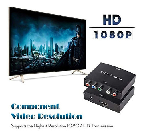 Convertidor De Componente A Hdmi, Adaptador De Ypbpr A Hdmi, 1