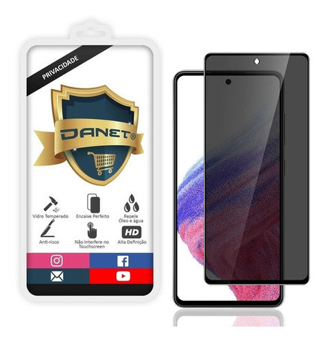 Película De Vidro Danet Para Galaxy A53 Privacidade 3d Full 0