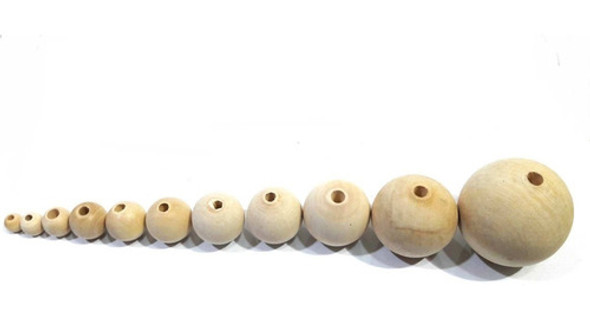 Bolitas Cuentas Madera Cruda 20mm Agujereadas X 50u 1