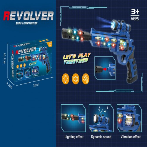 Revolver De Jugete Con Luz, Sonido Y Vibracion Explorer Fan 1
