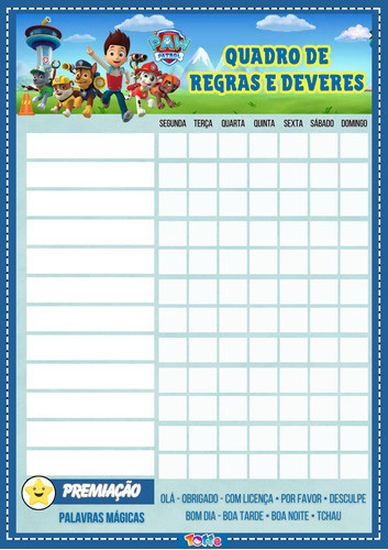 Quadro De Rotina Infantil De Geladeira Imantado Lavavel 0