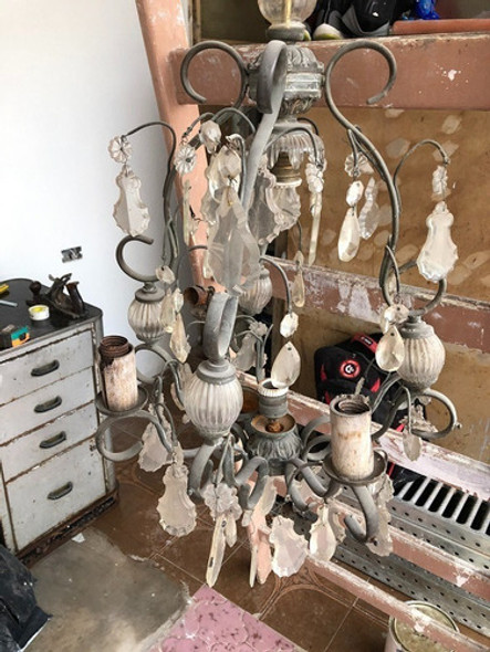 Araña Antigua De Bronce 1