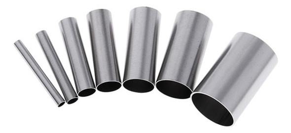 7pcs Aço Inoxidável Forma Redonda Mousse Anel Molde Mini 1