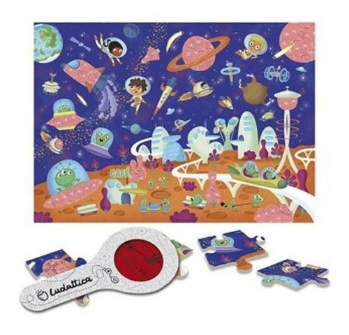 Secret Puzzle El Espacio Con Lupa 24 Pieza - Ludattica 1